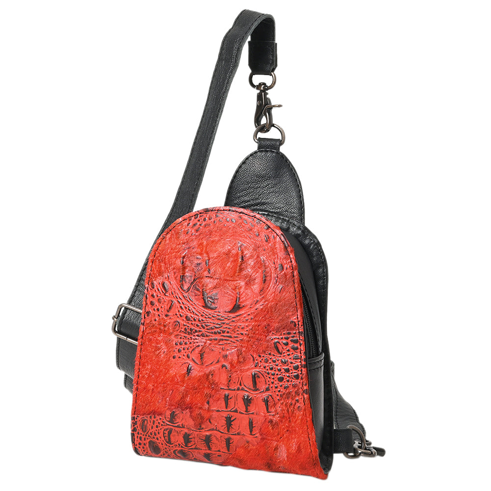 American Darling Sling Hair-On Crocodile embossed Genuine Leather