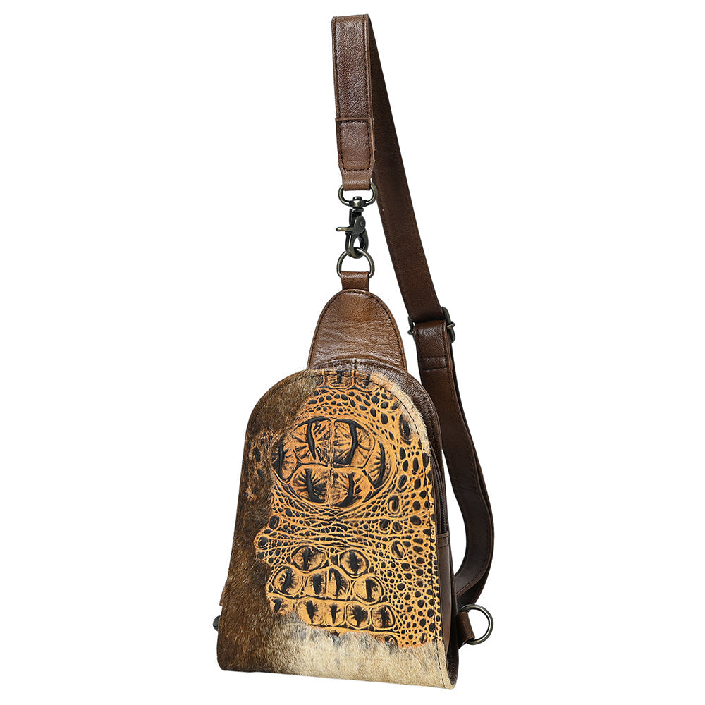American Darling Sling Hair-On Crocodile embossed Genuine Leather