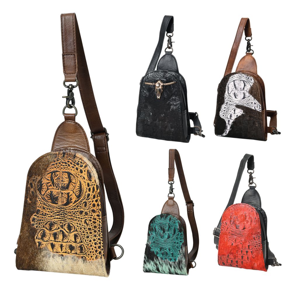 American Darling Sling Hair-On Crocodile embossed Genuine Leather
