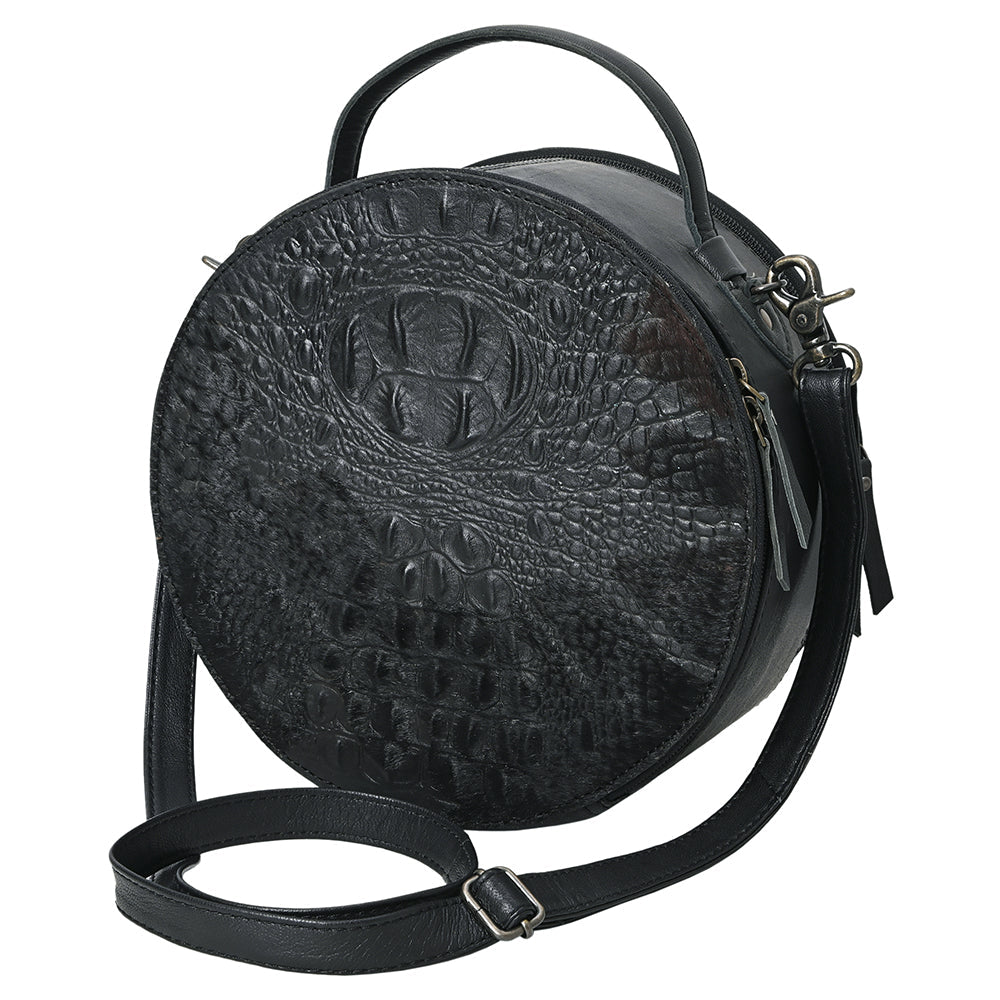 American Darling Canteen Crocodile Embossed Genuine Leather