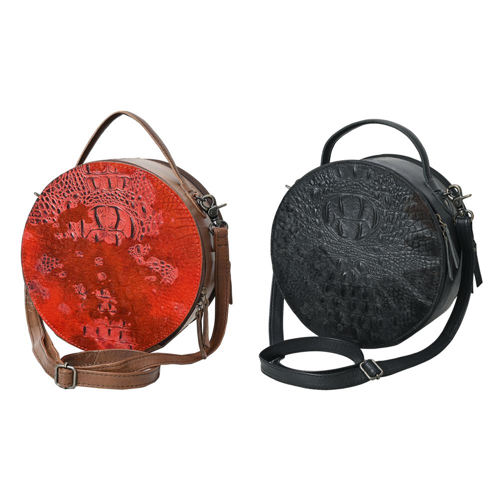 American Darling Canteen Crocodile Embossed Genuine Leather