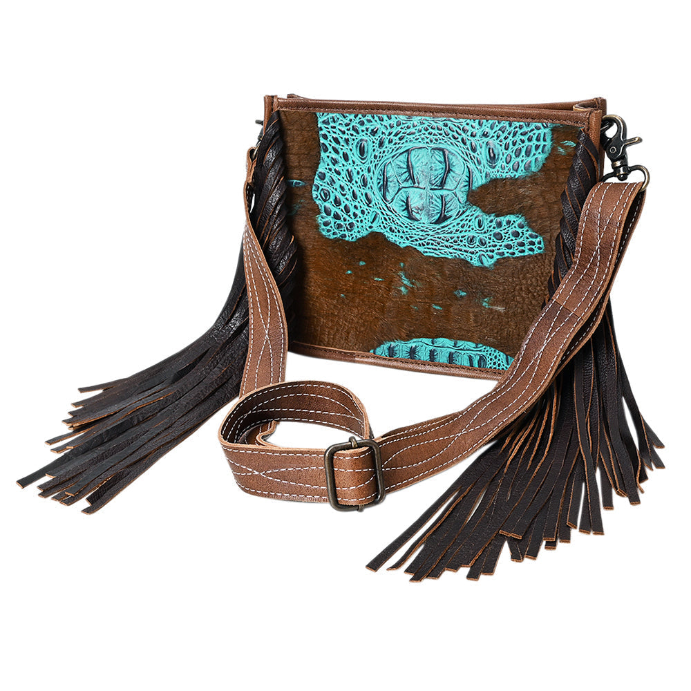 American Darling Crossbody Crocodile Embossed Genuine Leather