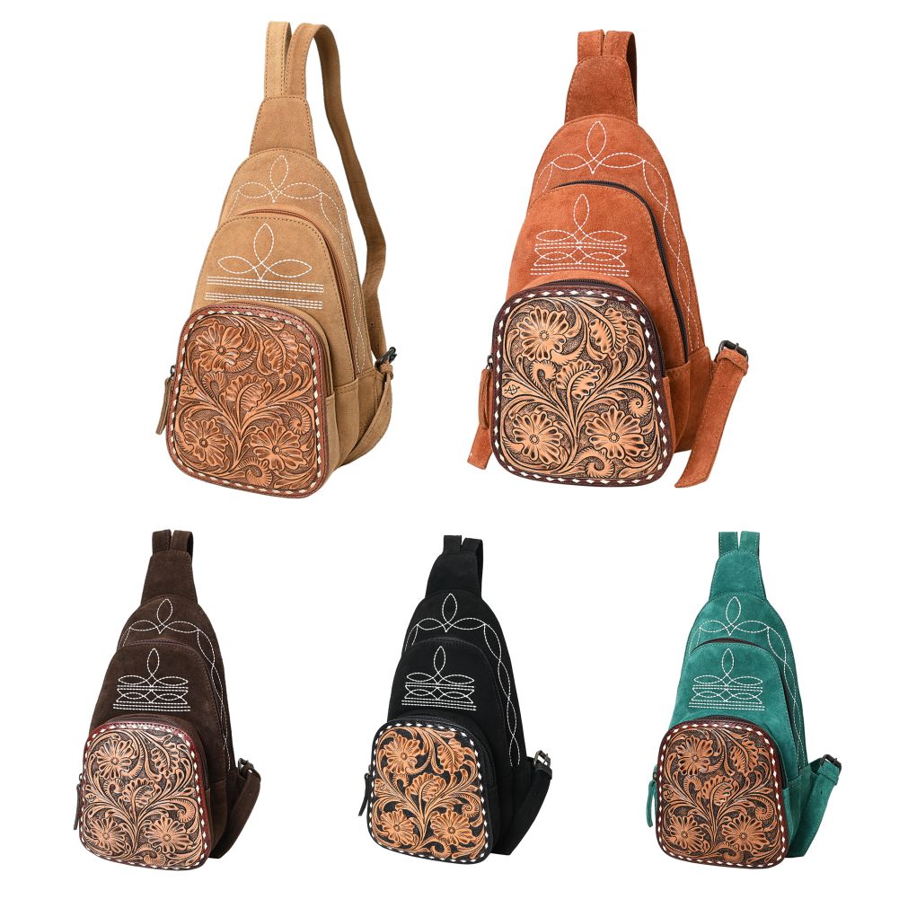 American Darling Sling Hand Tooled Genuine Leather