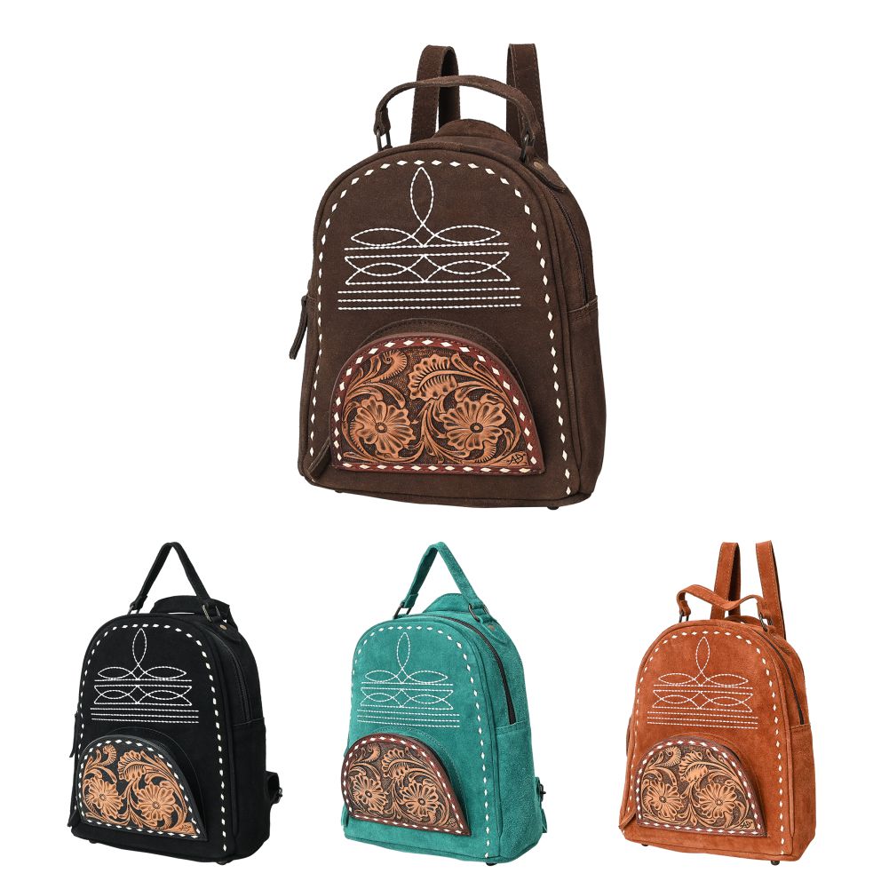 American Darling Backpack Hand Tooled Genuine Leather