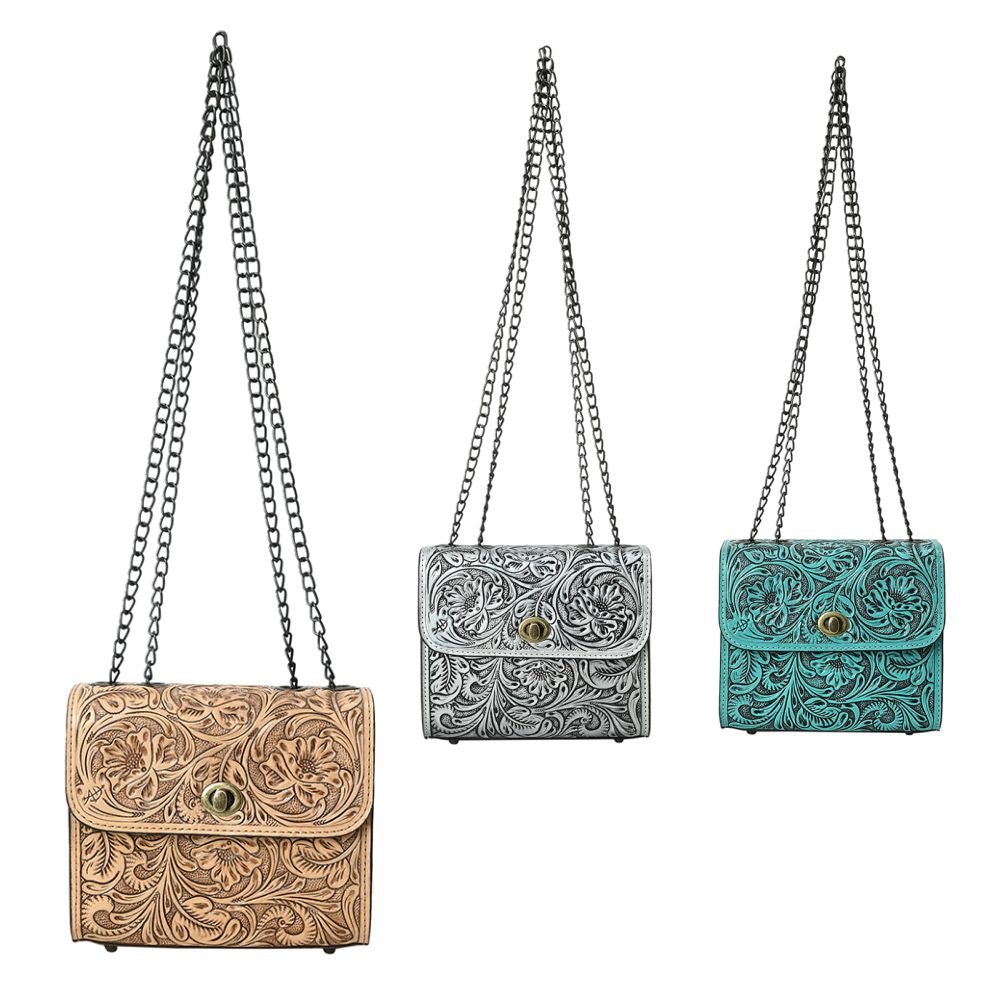 American Darling Small Crossbody Beautifully Hand Tooled Genuine Leather