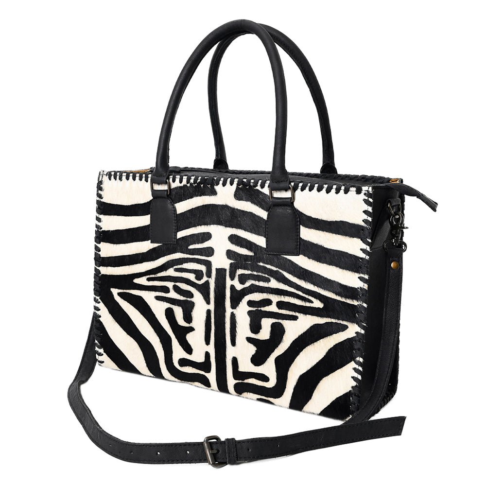 American Darling Briefcase Hair-On Genuine Leather