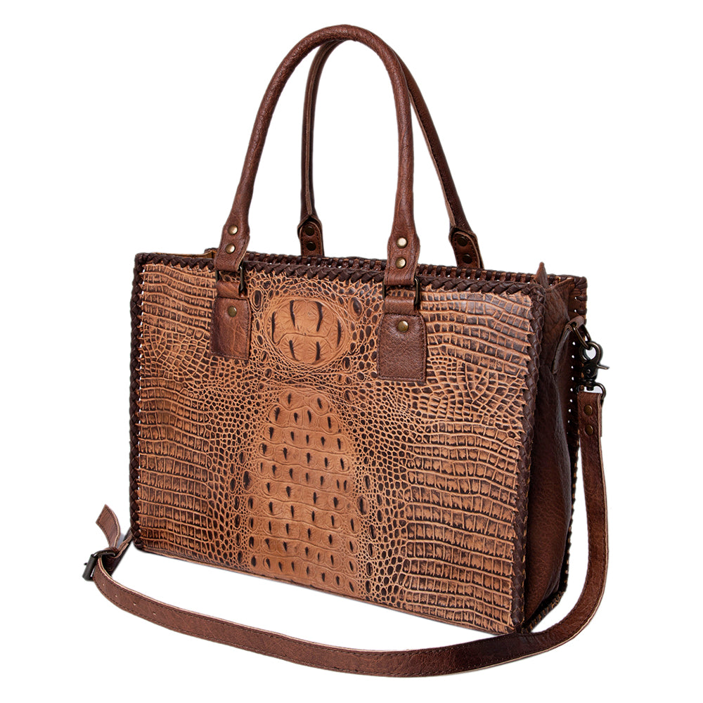 American Darling Briefcase Hand Tooled Genuine Leather