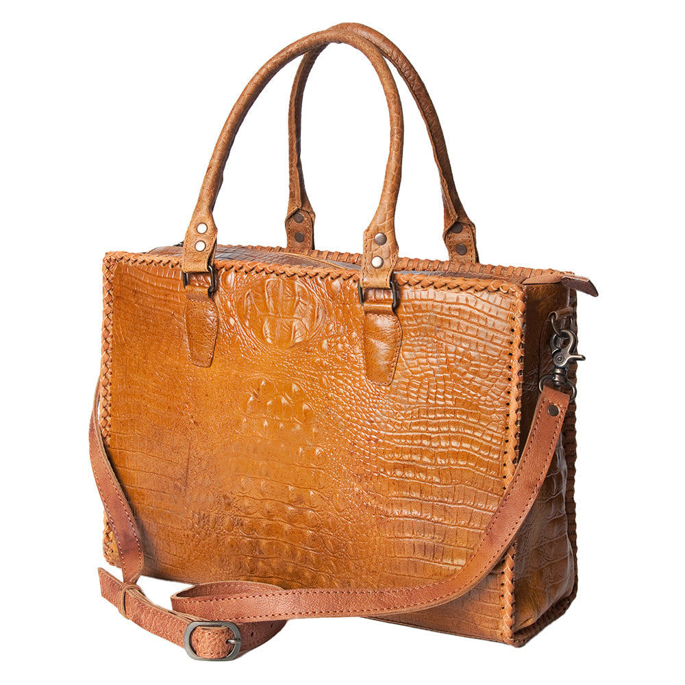 American Darling Briefcase Hand Tooled Genuine Leather