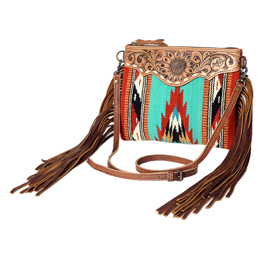 American Darling Crossbody Saddle Blanket Genuine Leather