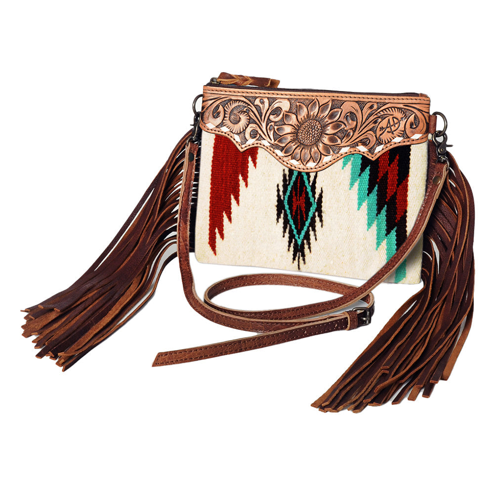 American Darling Crossbody Saddle Blanket Genuine Leather