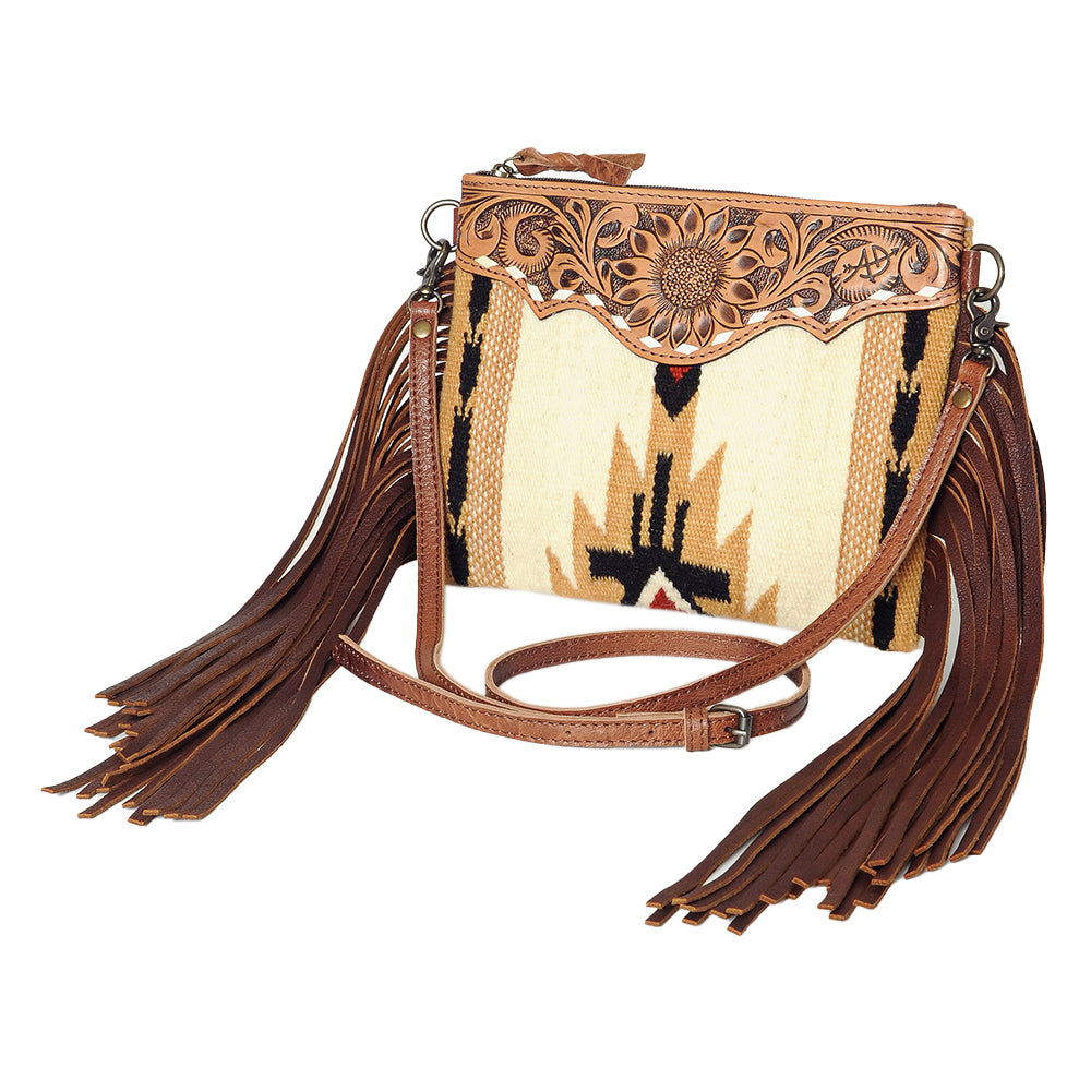 American Darling Crossbody Saddle Blanket Genuine Leather
