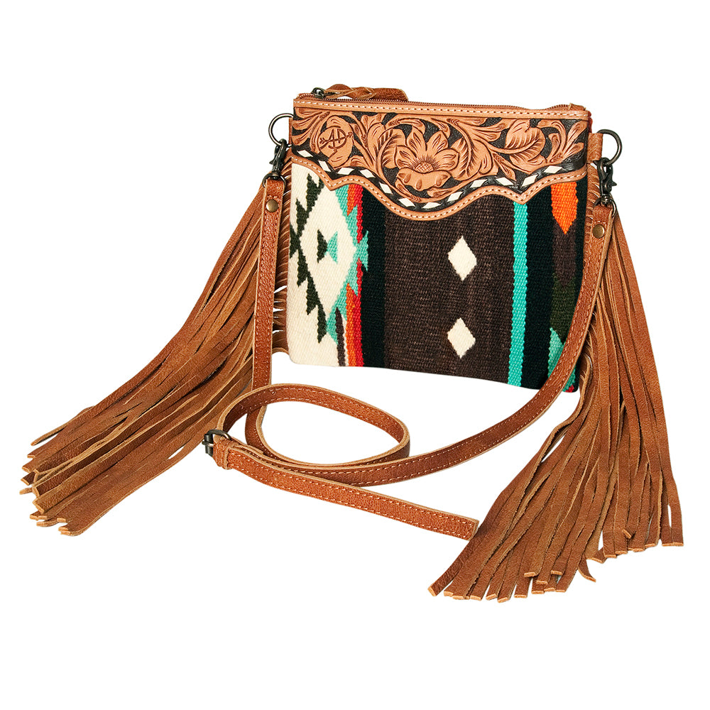 American Darling Crossbody Saddle Blanket Genuine Leather