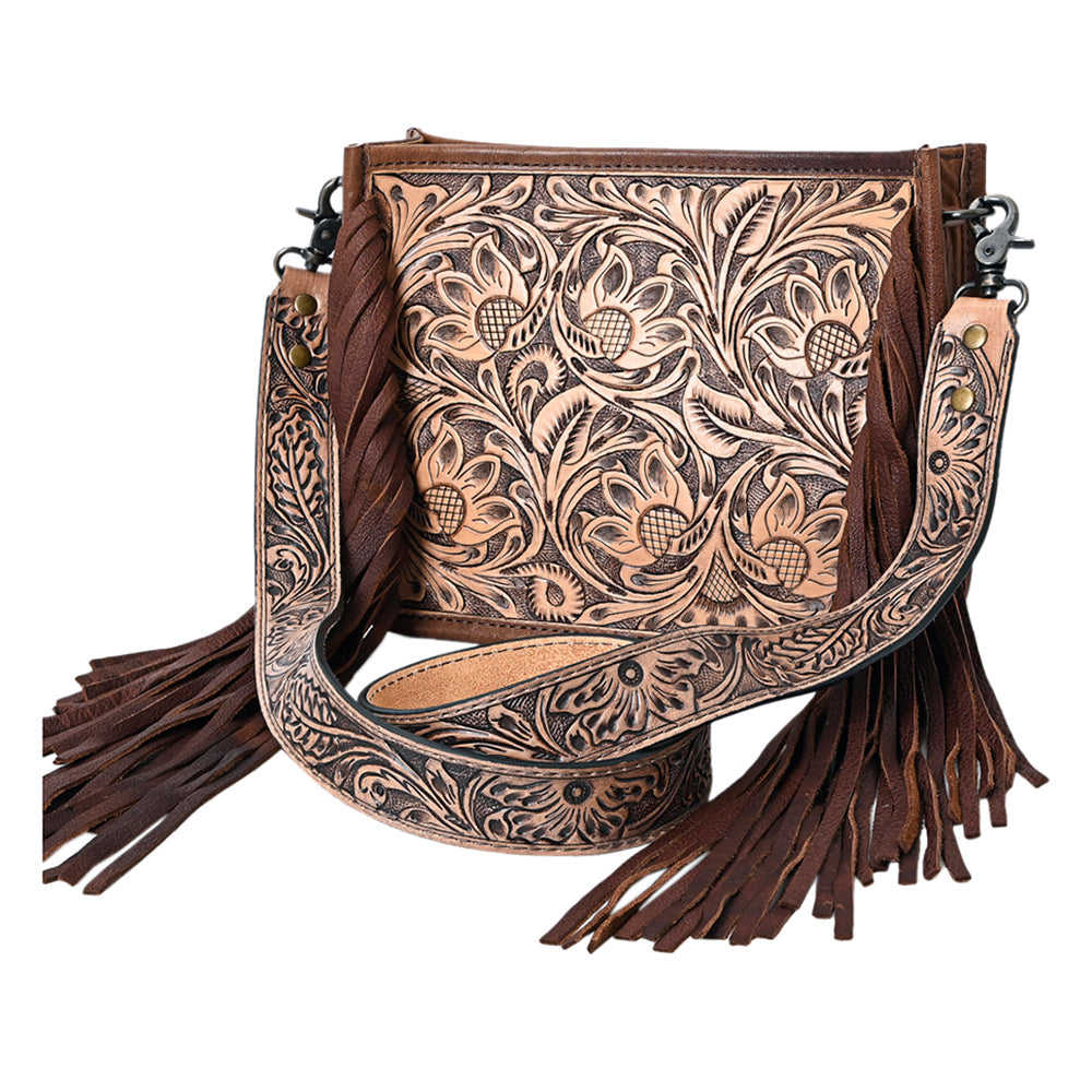 American Darling Messenger Hand Tooled Genuine Leather
