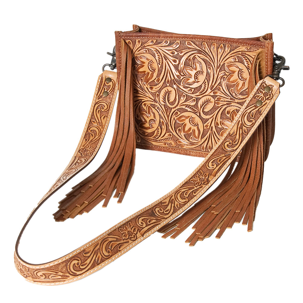 American Darling Messenger Hand Tooled Genuine Leather