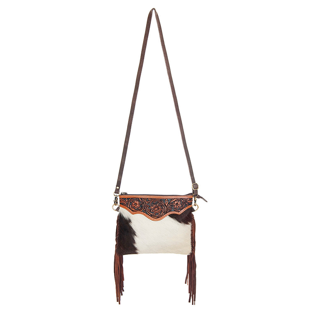 American Darling Small Crossbody Hand Tooled Hair-On Genuine Leather