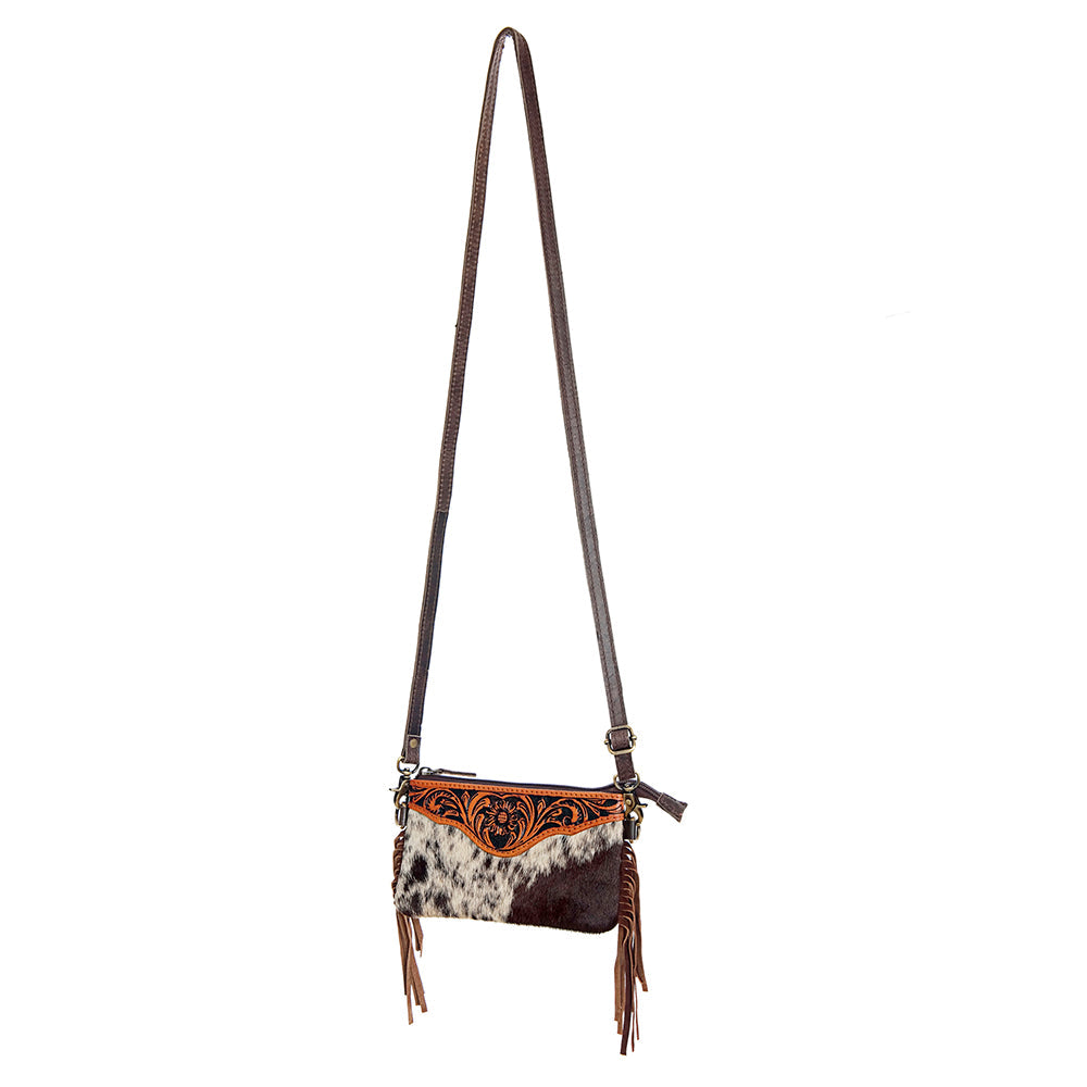 American Darling Small Crossbody Hand Tooled Hair-On Genuine Leather