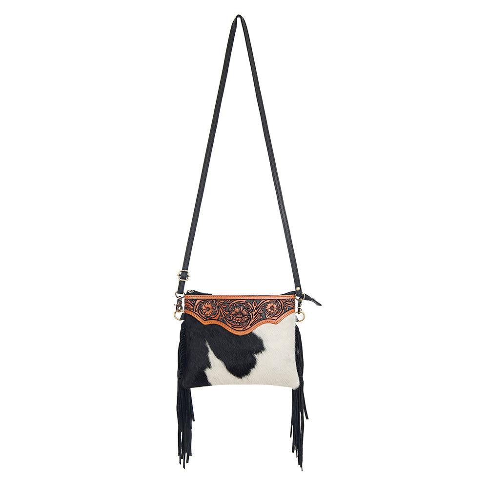 American Darling Small Crossbody Hand Tooled Hair-On Genuine Leather
