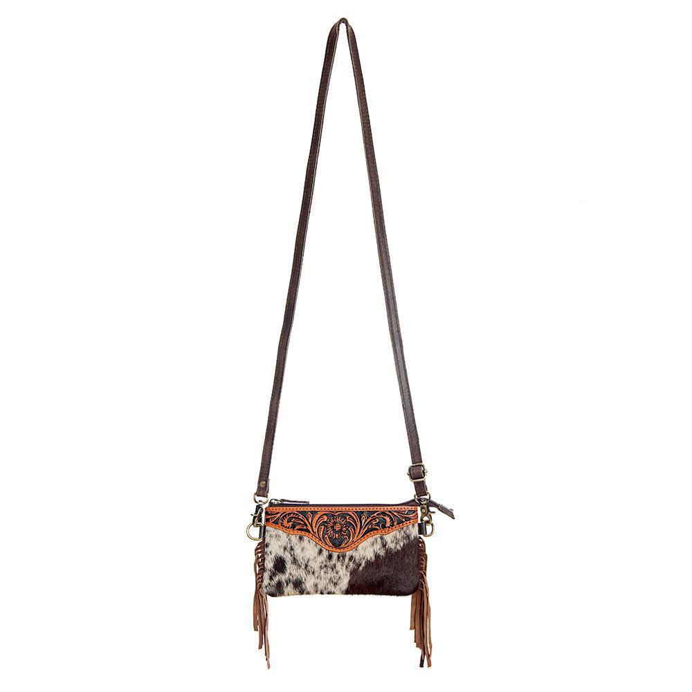 American Darling Small Crossbody Hand Tooled Hair-On Genuine Leather
