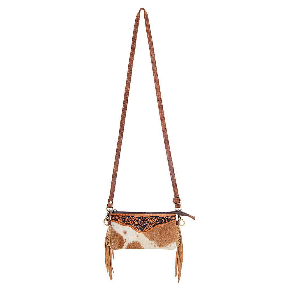 American Darling Small Crossbody Hand Tooled Hair-On Genuine Leather