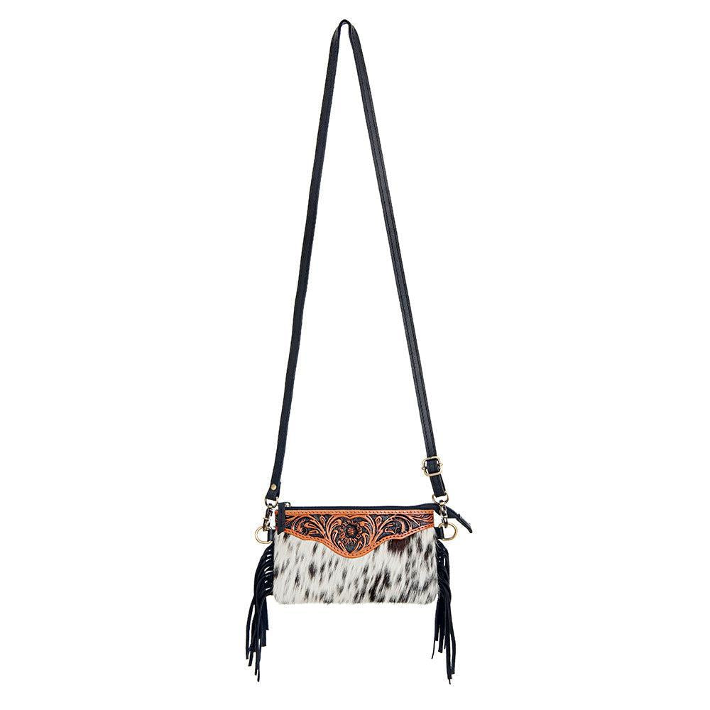American Darling Small Crossbody Hand Tooled Hair-On Genuine Leather