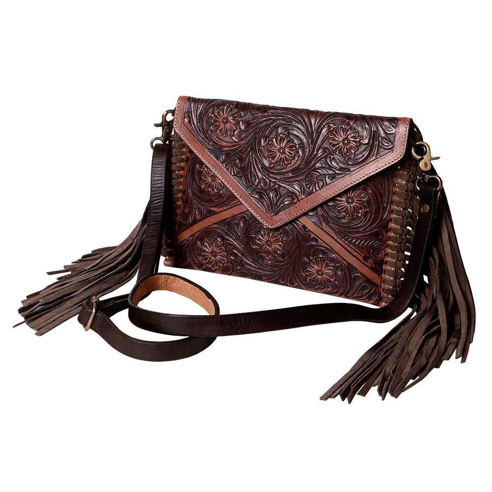 American Darling Hand-Tooled Genuine Leather Envelope Bag