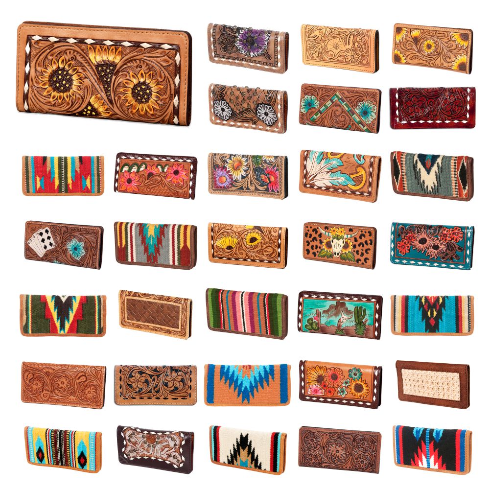 American Darling Clutch Hand Tooled Genuine Leather