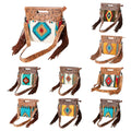 American Darling Hand-Tooled Saddle Blanket Genuine Leather Clutch