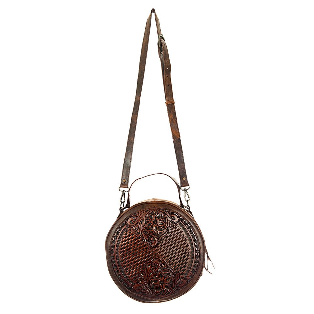 American Darling Hand-Tooled Genuine Leather Canteen Bag