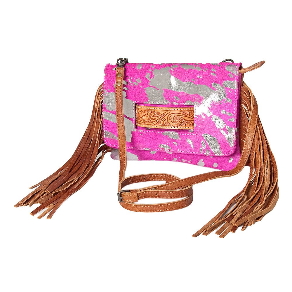 American Darling Hand-Tooled Hair-On Genuine Leather Clutch