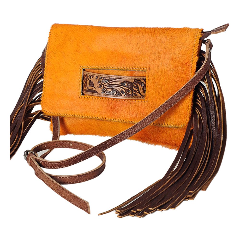 American Darling Hand-Tooled Hair-On Genuine Leather Clutch