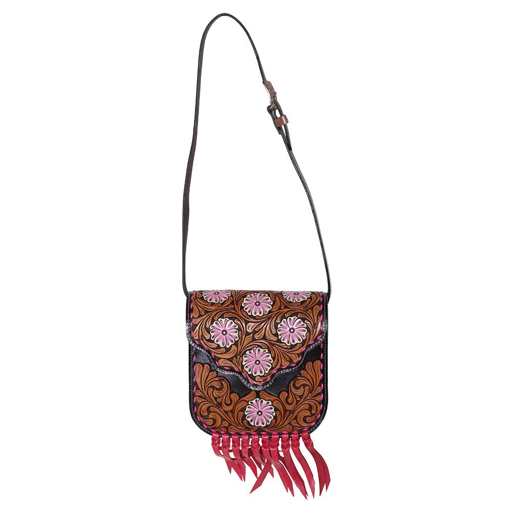 American Darling Hand-Tooled Hair-On Genuine Leather Tote