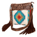 American Darling Signature Crossbody Hand Tooled Saddle Blanket Genuine Leather