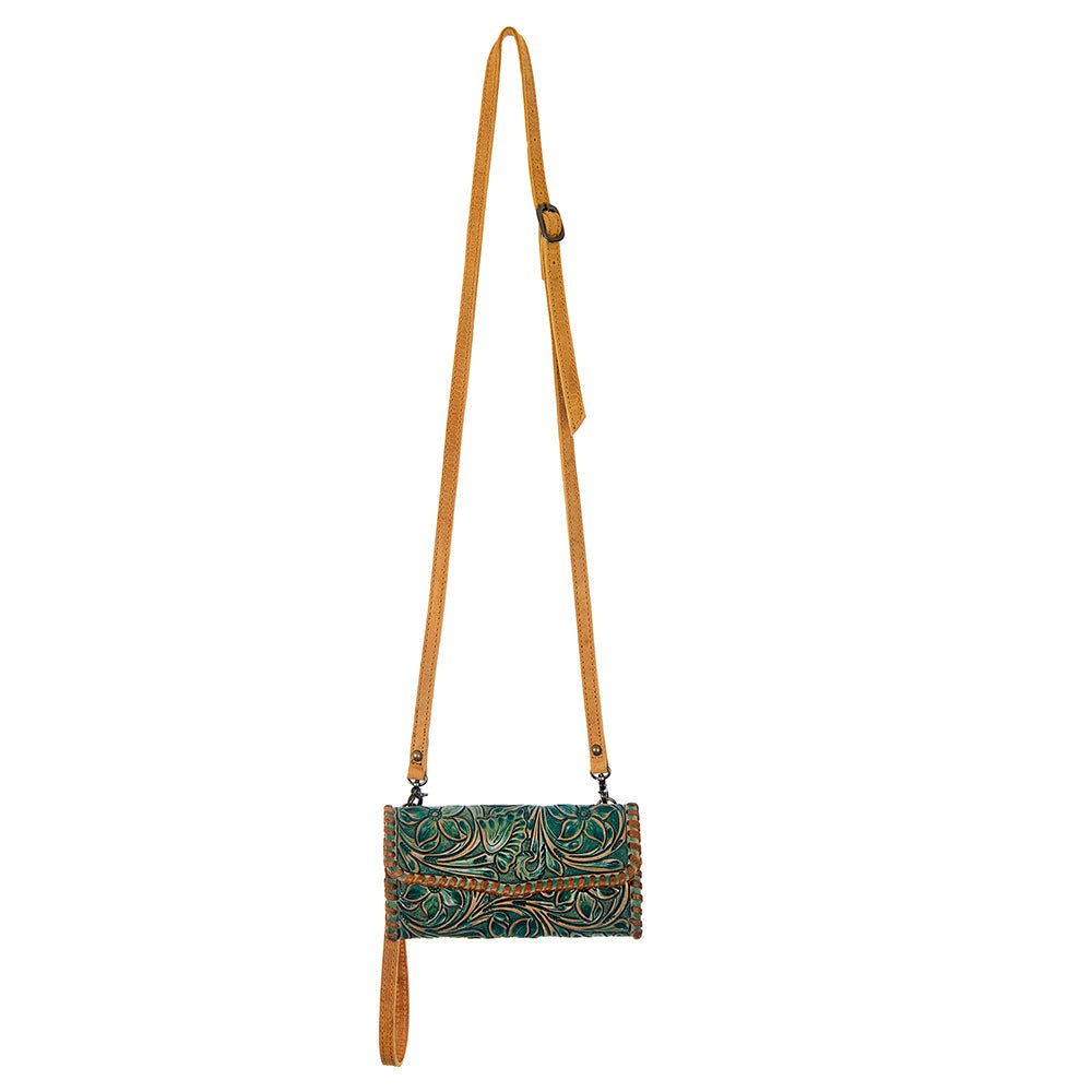 American Darling Hand-Tooled Genuine Leather Small Crossbody Bag