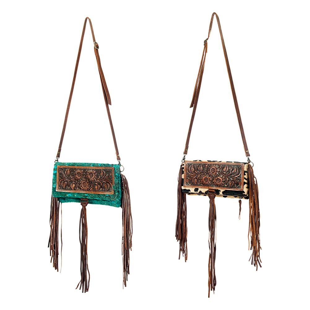American Darling Hand-Tooled Hair-On Genuine Leather Wallet