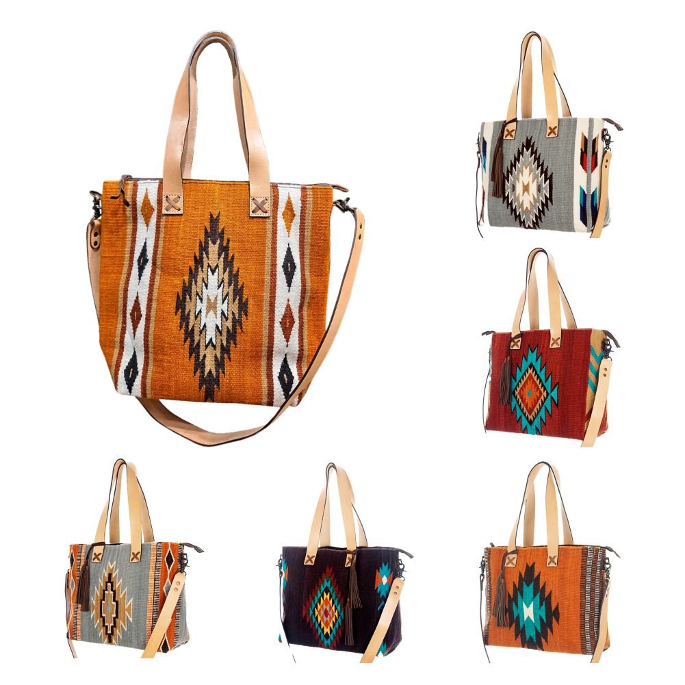 American Darling Saddle Blanket Genuine Leather Tote