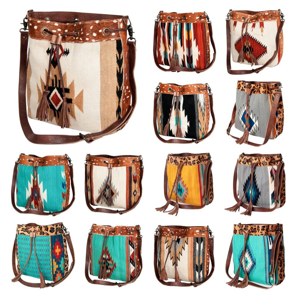 American Darling Saddle Blanket Hair-On Genuine Leather Crossbody Bag