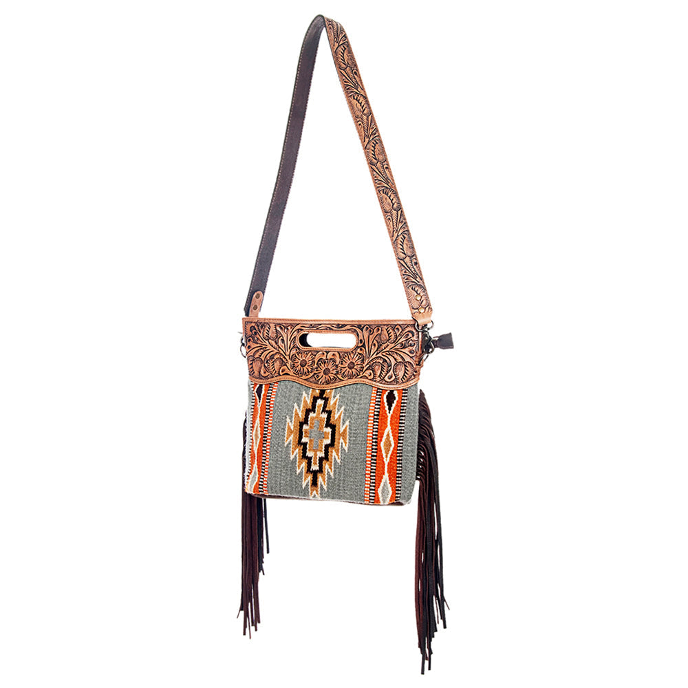 American Darling Clutch Hand Tooled Saddle Blanket Genuine Leather