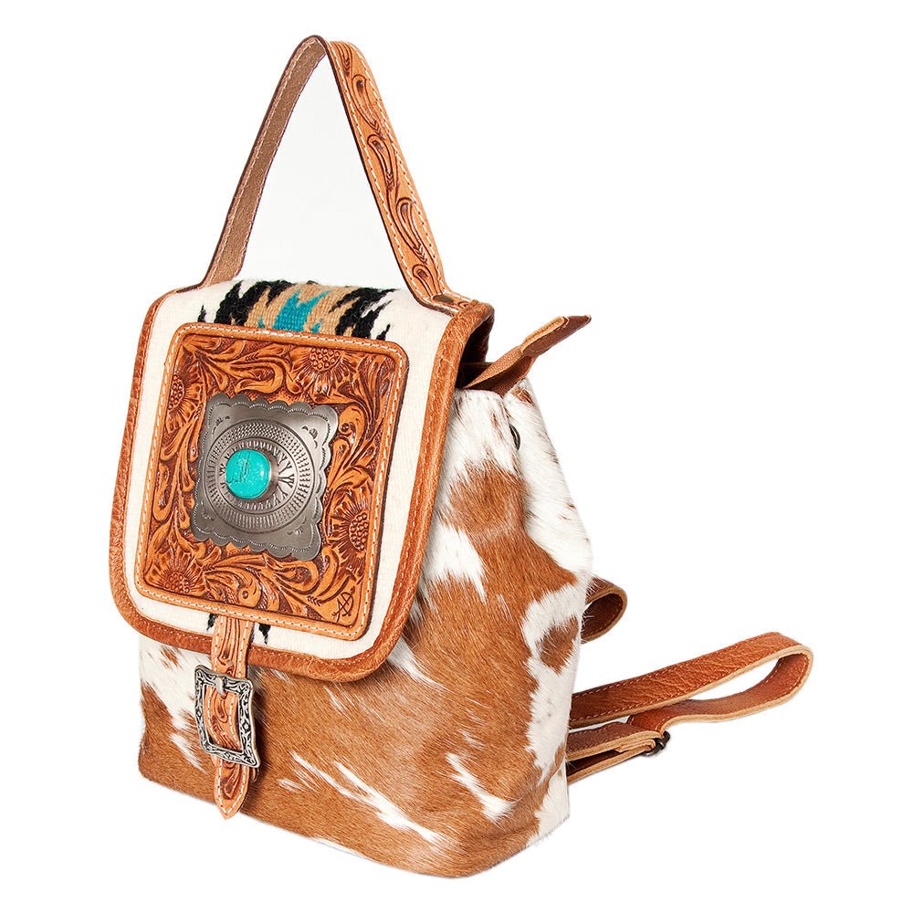 American Darling Hand Tooled Hair-On Genuine Leather
