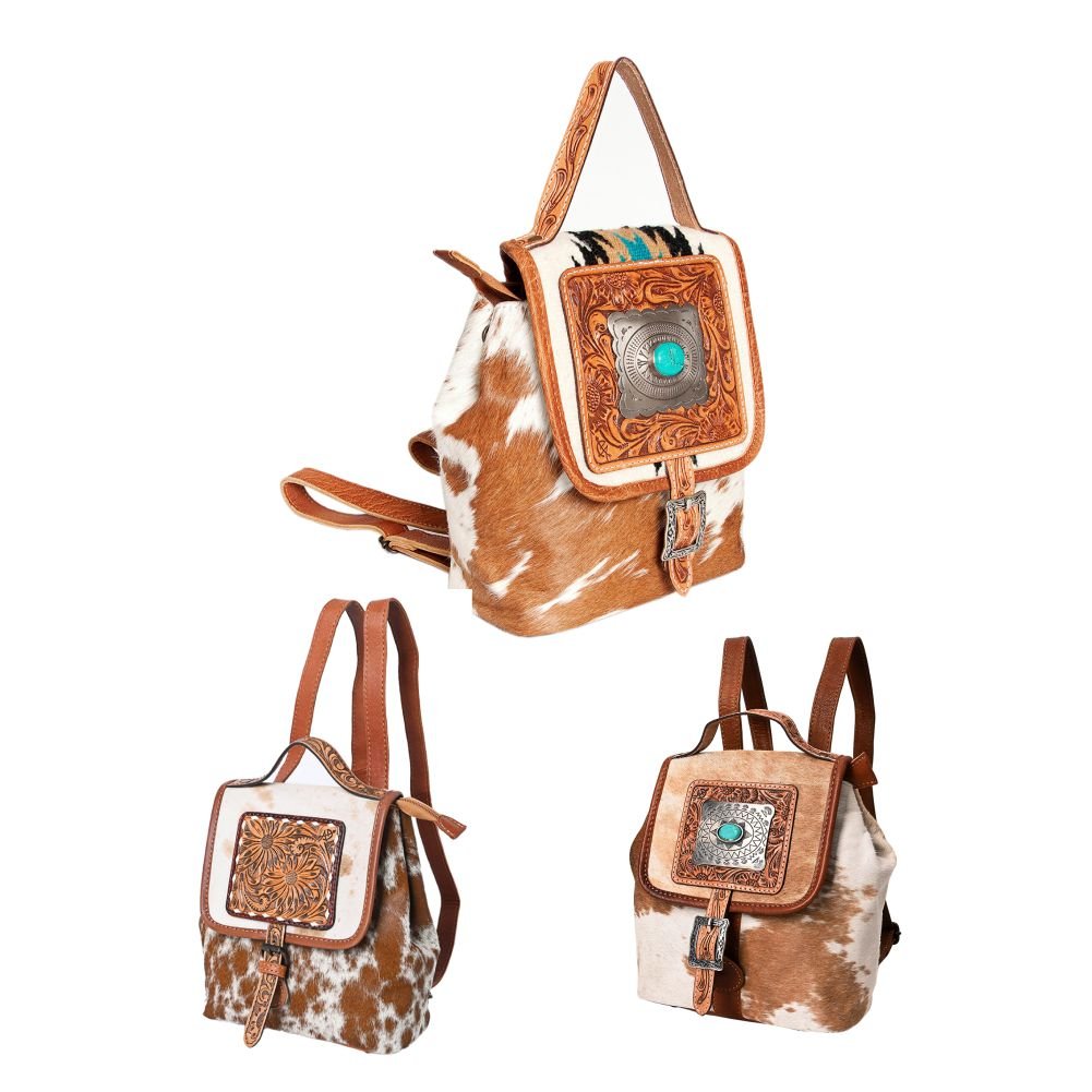 American Darling Hand Tooled Hair-On Genuine Leather