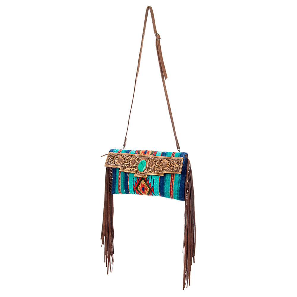 American Darling Hand Tooled Saddle Blanket Genuine Leather