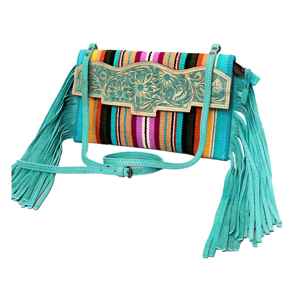 American Darling Hand Tooled Saddle Blanket Genuine Leather