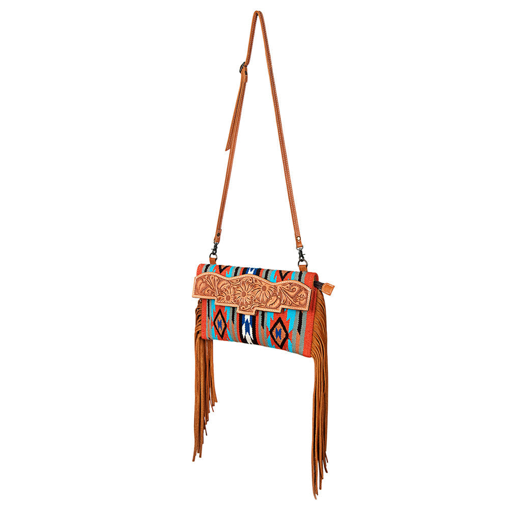 American Darling Hand Tooled Saddle Blanket Genuine Leather