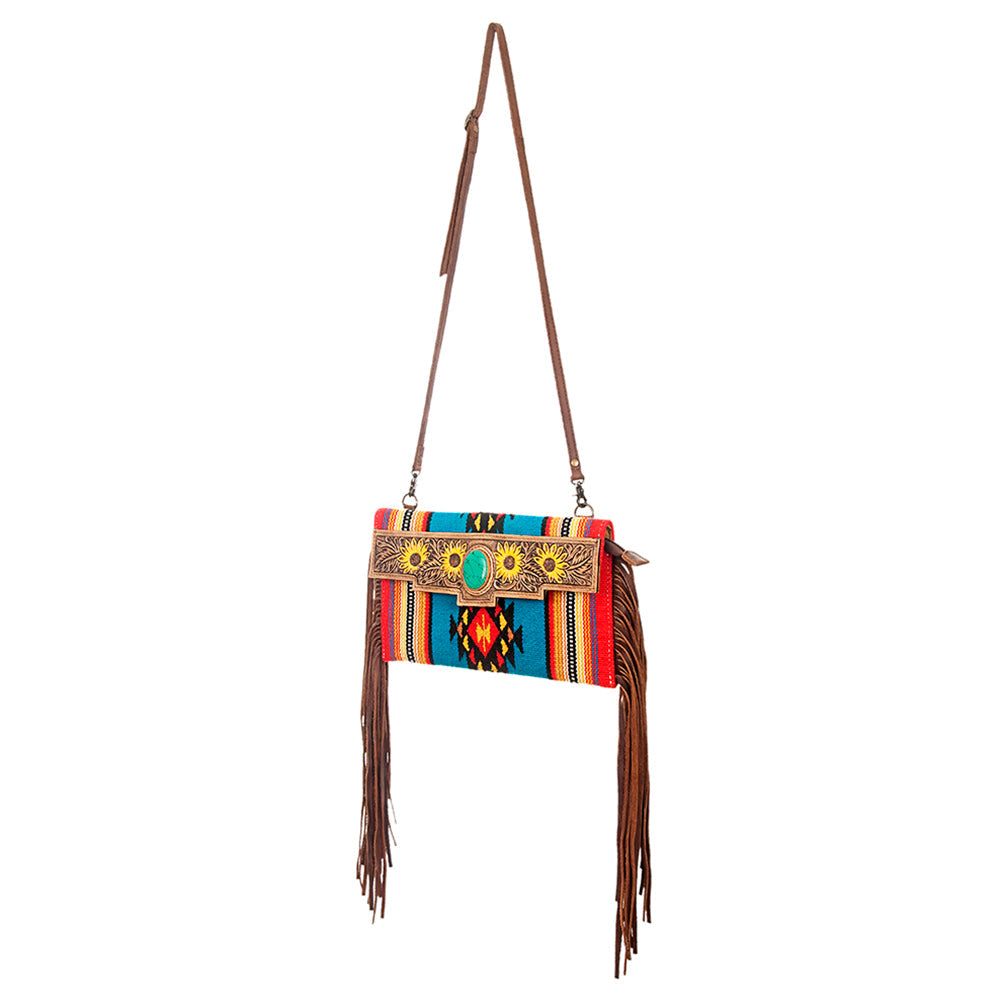 American Darling Hand Tooled Saddle Blanket Genuine Leather