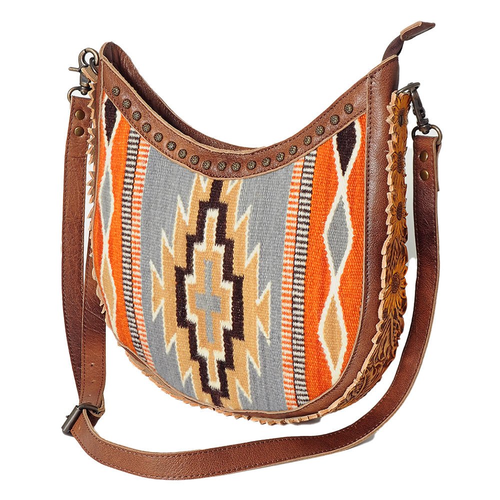 American Darling Hand Tooled Saddle Blanket Genuine Leather