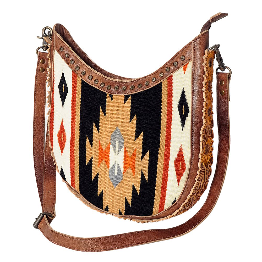 American Darling Hand Tooled Saddle Blanket Genuine Leather