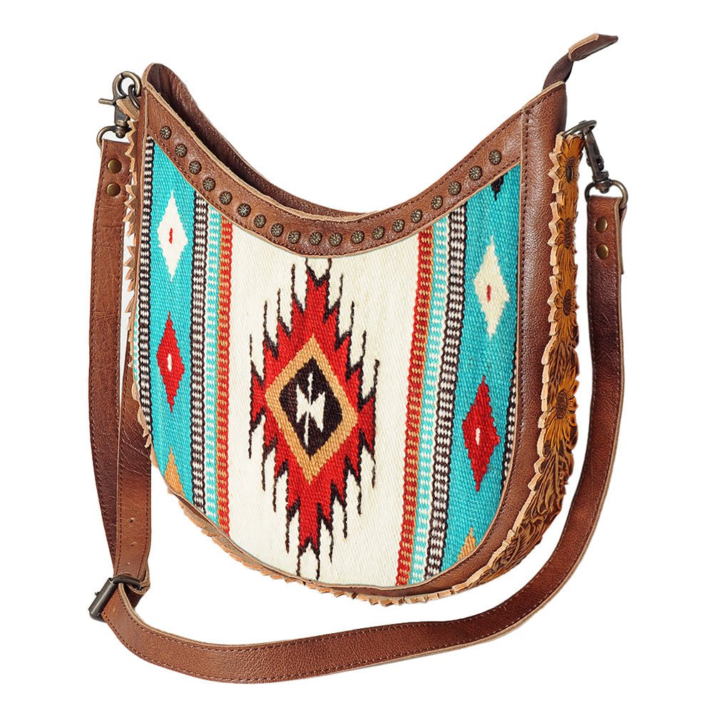 American Darling Hand Tooled Saddle Blanket Genuine Leather