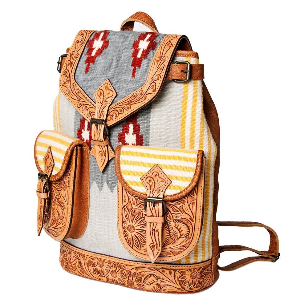 American Darling Hand Tooled Saddle Blanket Genuine Leather