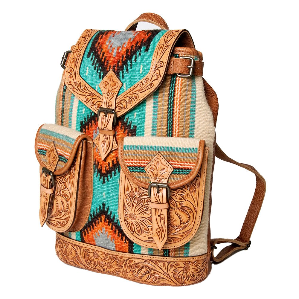 American Darling Hand Tooled Saddle Blanket Genuine Leather