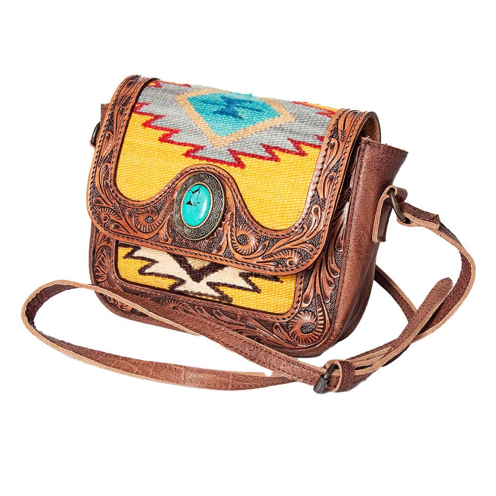 American Darling Hand Tooled Saddle Blanket Genuine Leather