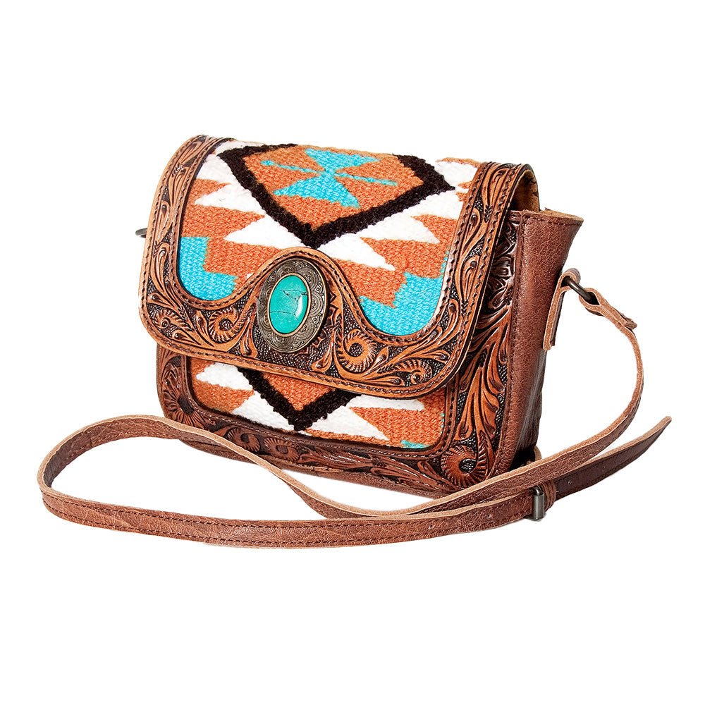 American Darling Hand Tooled Saddle Blanket Genuine Leather